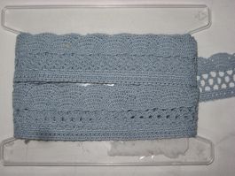 Häkel-/Klöppelspitze BWgemisch rauch-/jeansblau 4cm breit