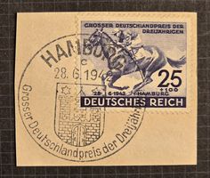 Deutsches Reich 1942 Briefstück Deutschlandpreis Hamburg