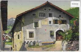 Bündner Häuser - Filisur - Litho