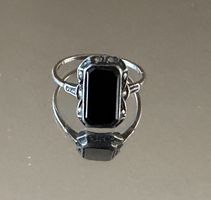 Vintage Signed Onyx Ring