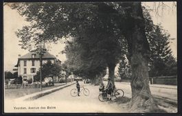 AK Yverdon, Avenue des Bains, 1912