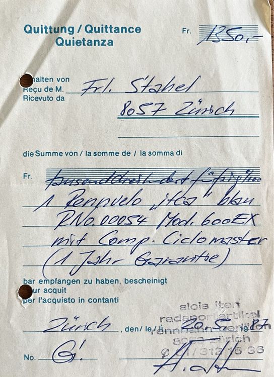 Vélos: Itca Rennvelo handmade blau Stahlrahmen 28“ – D'occasion à Aarau par PPhof96 8