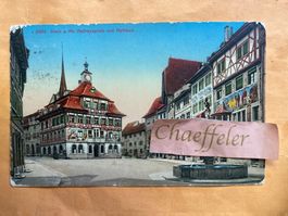 1926 Stein am Rhein. Rathausplatz und
