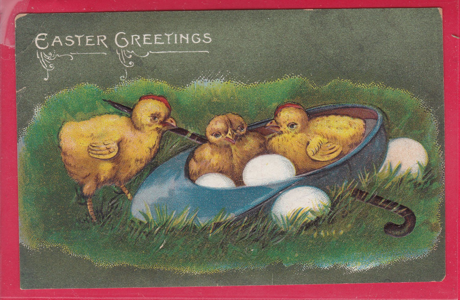 Cartoline postali: PRÄGEKARTE, 8.4.1908, EASTER GREETINGS – Usato da Oberrieden venduto da Gebirgsstelze