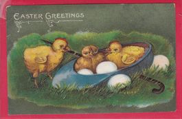 PRÄGEKARTE, 8.4.1908, EASTER GREETINGS