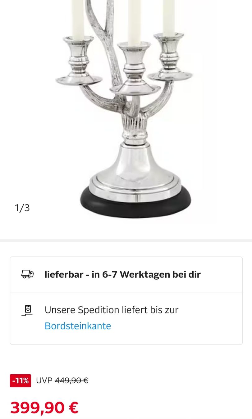Kerzenständer: 2x Silber Kerzenständer 3-flammig Baum Geweih Design. – Gebraucht aus Ibach von ole_6whn 9
