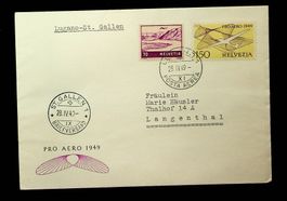 SUISSE VOL LUGANO-ST. GALLEN 1949. SLH 70.00 /T530