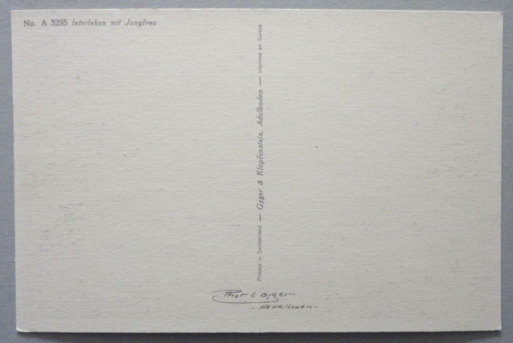 Cartoline postali: Interlaken mit Jungfrau – Usato da Fétigny venduto da Billy2miny 1