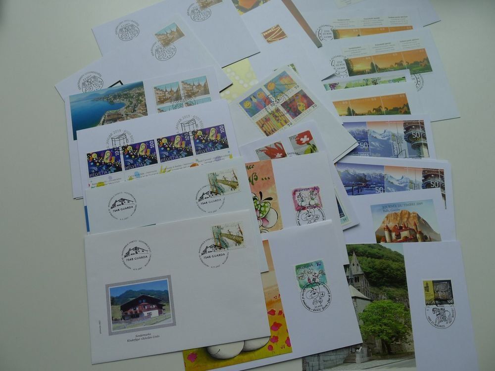 Alle Briefmarken: kleiner Posten mit selbst erstellten Karten + Briefe + FDC – Gebraucht aus Dagmersellen von q1w2e3r4 5