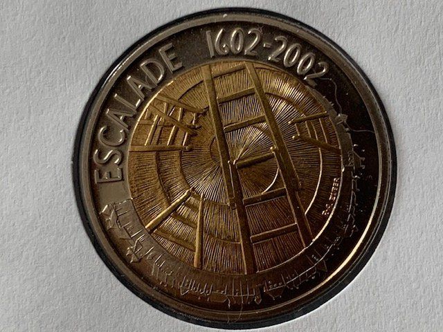 Tutti le monete: Numis-Brief  5.00 CHF Escalade Genève  12.03.2002 – Usato da St-Prex venduto da Epicard 2