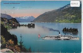 Iseltwald am Brienzersee - Salon-Dampfer - Litho