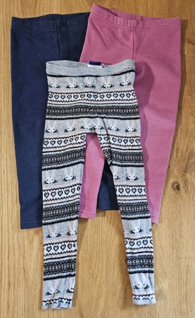 Set 3 warme Leggings Gr. 104 bunt einfarbig