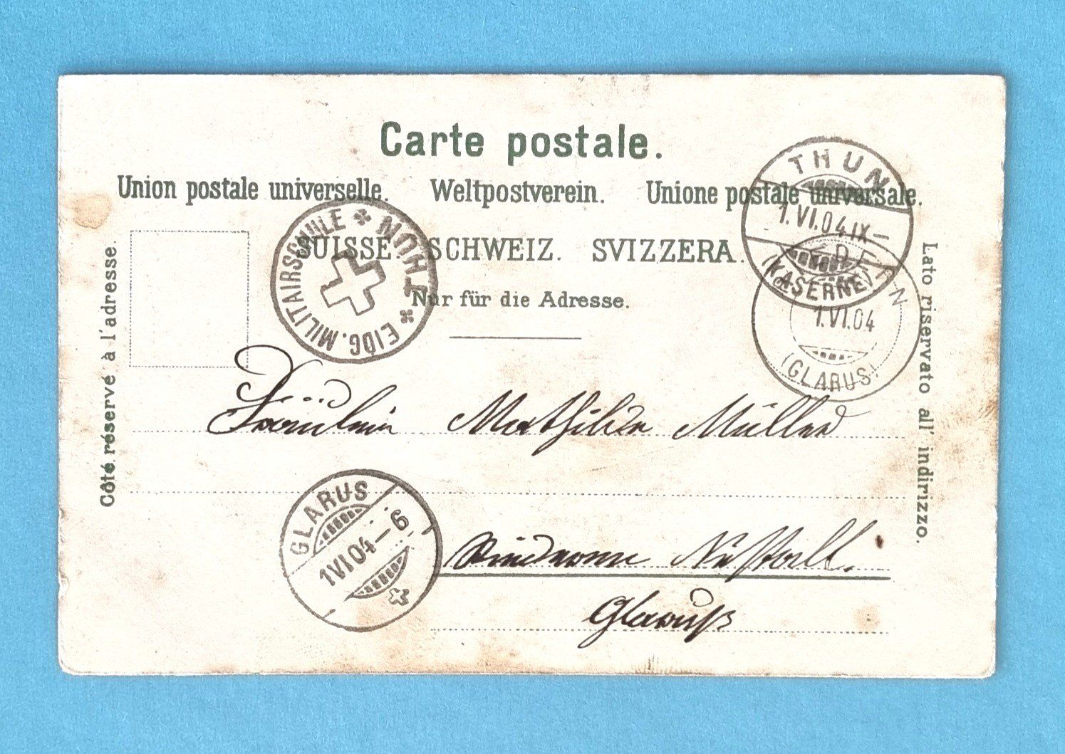 Cartes postales: Thun - Aare - Dampfschiff - 1904 – D'occasion à Rothrist par RROENK 1