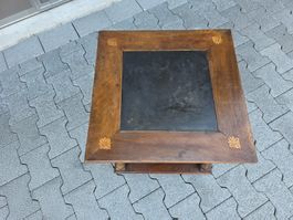 antiker Schiefer Holz Tisch mit Schublade Beistelltisch