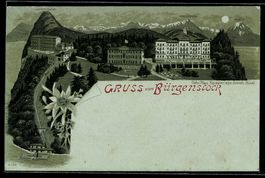 Mondschein-Lithographie Bürgenstock, Ho