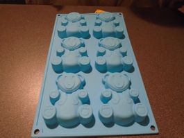 Silikonform Bären, blau