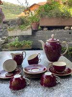 Weimar Porzellan Kaffeeservice dunkelrot goldrand gebraucht