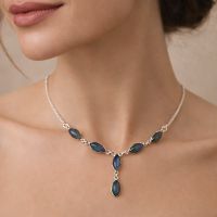 Labradorit Collier Kette Silber 925 Sterlingsilber Halskette