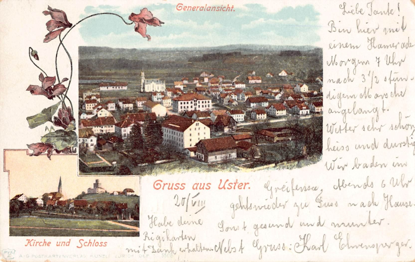 Cartoline postali: Gruss aus USTER 1905 - uralter Ansichtskarte – Usato da Winterthur venduto da SchatzchischtliWinti