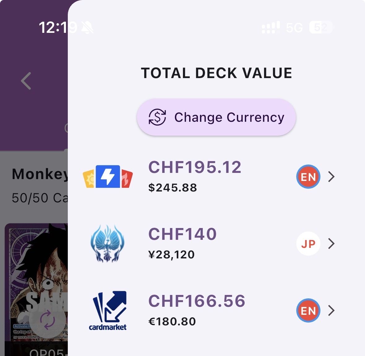 Bandai Sammelbilder & Trading cards: One Piece Purple Luffy Deck – Gebraucht aus Liestal von notMada 1