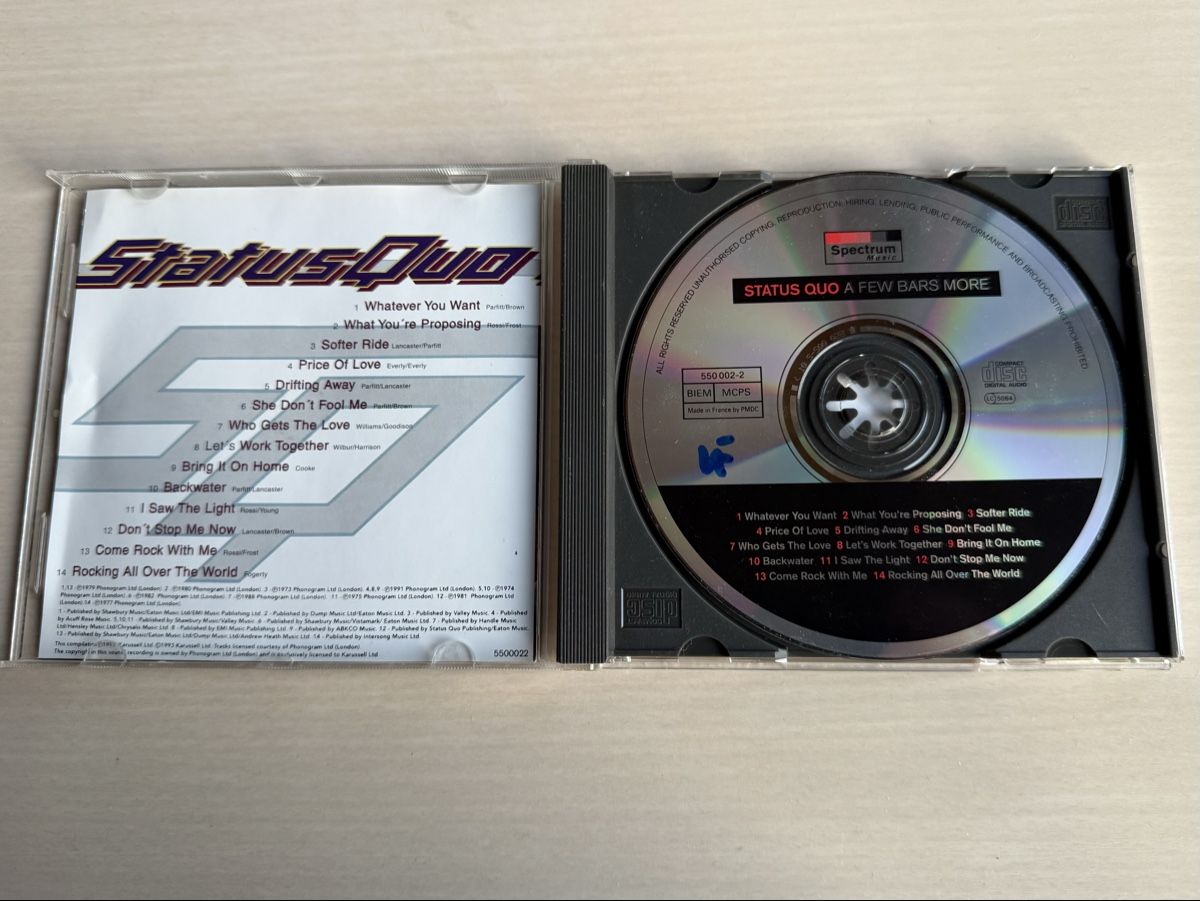 CD: Status Quo CD "A Few Bars More" Klassiker Rock – Usato da Oberried Brienz venduto da Chyara 2