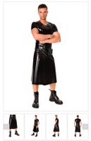 Latex Rock für Herren mit kleiner Tasche in Gr XL schwarz
