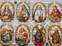 Glanzbilder Poesiebilder Oblaten Jesus und Heilige