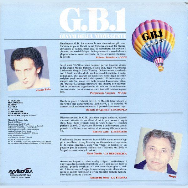Dischi in vinile: Bella Gianni: G.B.1 Nuova Gente LP – Nuovo e nell'imballaggio originale da Steinhausen venduto da Vilivinili 1
