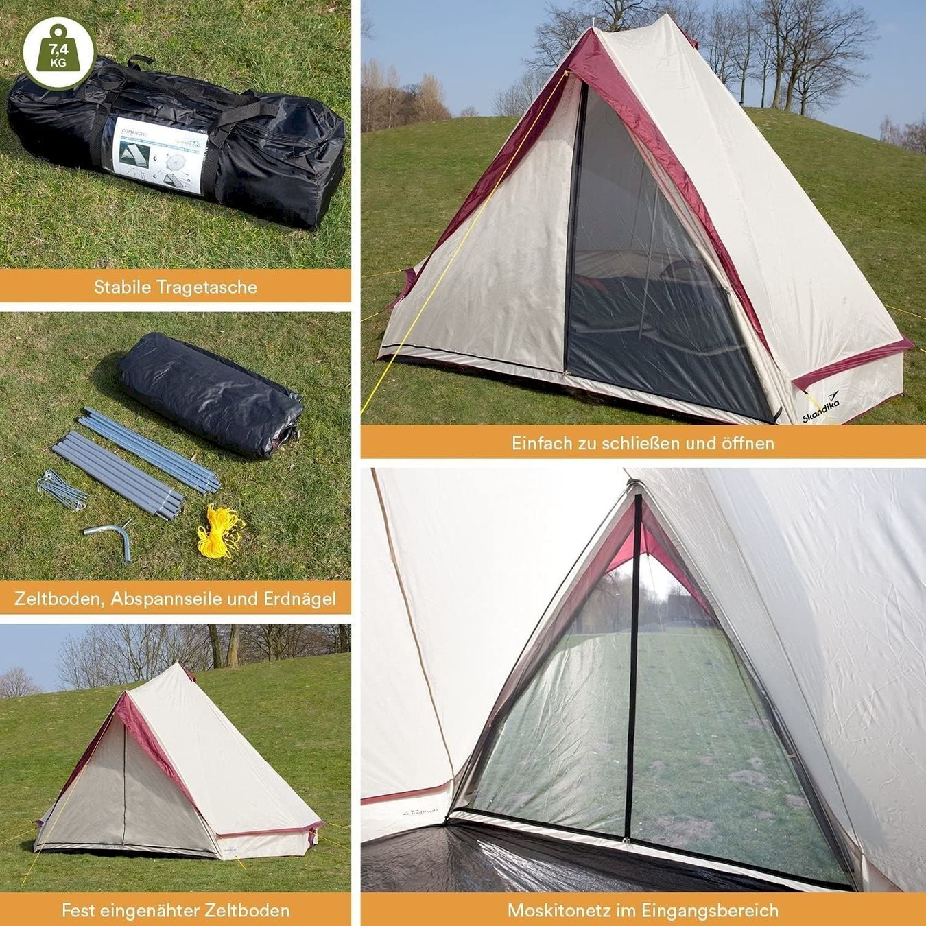 Zelte: Skandika Comanche Tipi 8 Personen beige – Neu und originalverpackt aus Bottighofen von zaap 4