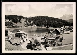 AK Arosa am Obersee, Ortsansicht mit See