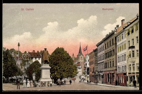 Ansichtskarten: AK St. Gallen, Marktplatz – Gebraucht aus Berlin von bartko-reher