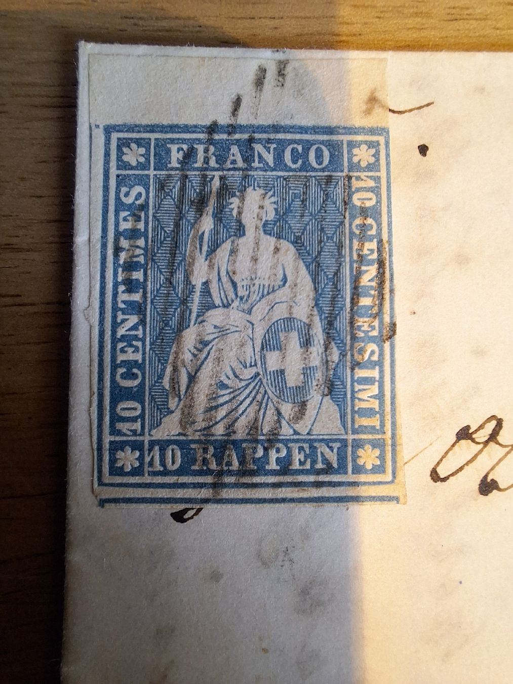 Tutti i francobolli: Strubel 23A3c mit Attest Briefstück – Usato da Balgach venduto da SIMEON27 1