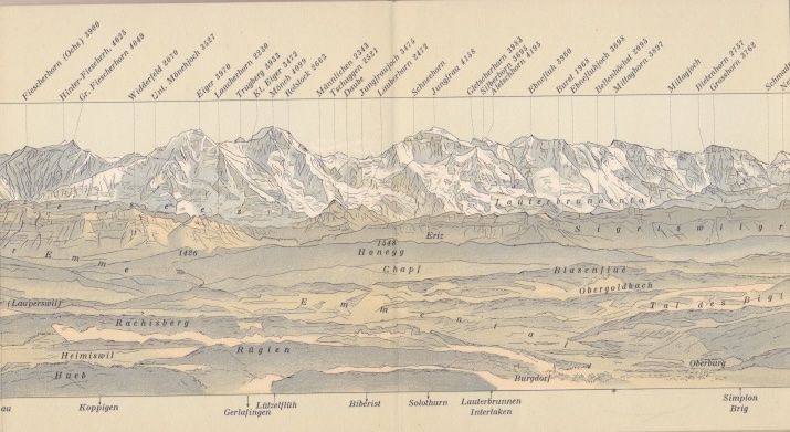 Cartine & Atlanti: Panorama vom Weissenstein ob Sol0thurn – Usato da Schlieren venduto da Rapaelli 3