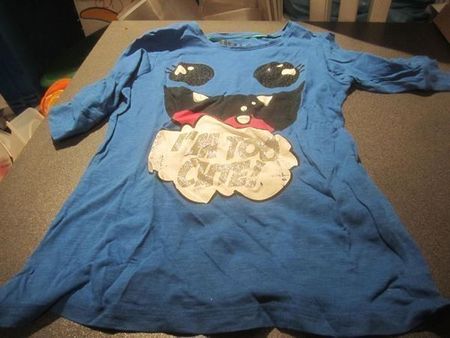 T-Shirt Grösse 146/152, C&A, blau / Glitzer