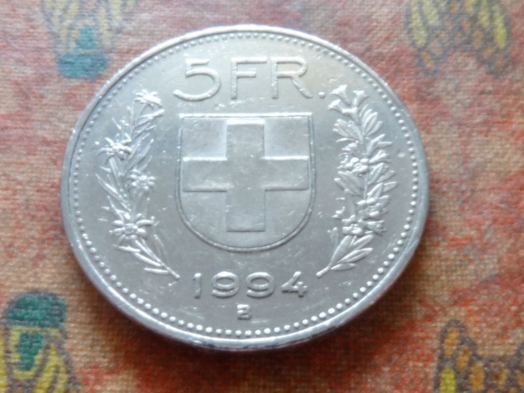 Tutti le monete: 5 Fr. 1994 – Usato da Romanel-sur-Lausanne venduto da Swift13