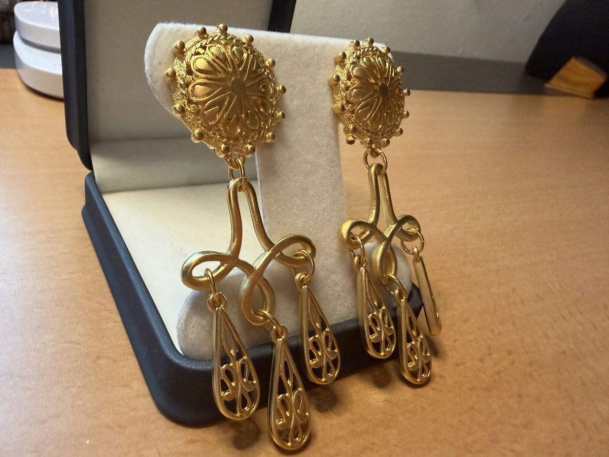 Ohrringe & -stecker: Goldfarbene Vintage Ohrringe – Gebraucht aus Lamone von LaCantinaMagica 2