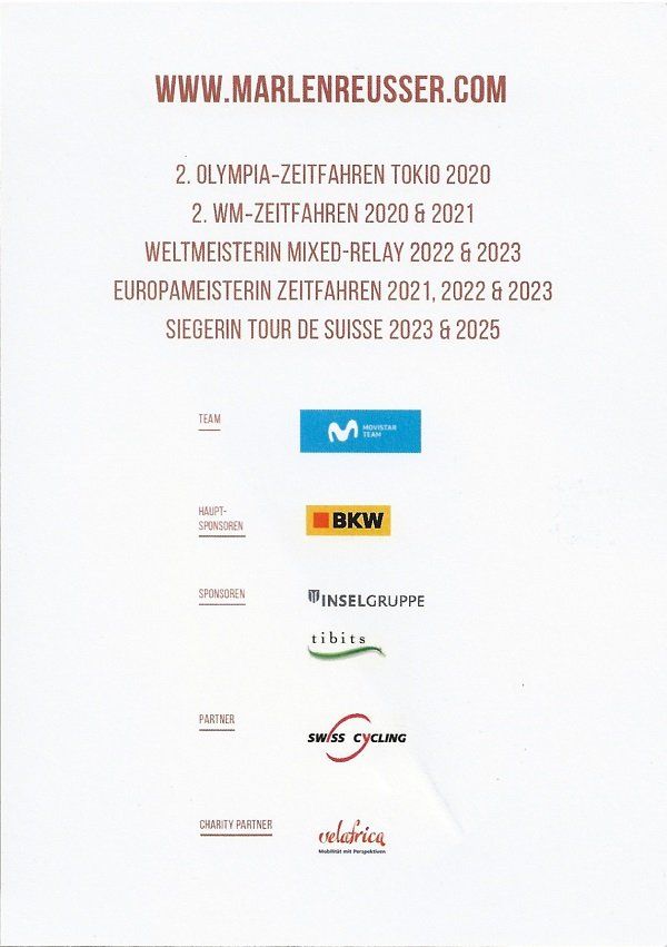 Autografi: Autogrammkarte Marlen Reusser 2025 – Usato da Solothurn venduto da F1shop1 1