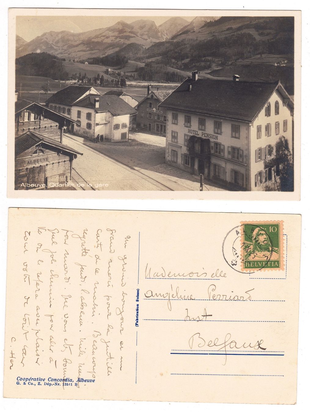 Cartoline postali: Albeuve, quartier de la gare – Usato da La Tour-de-Peilz venduto da amjust