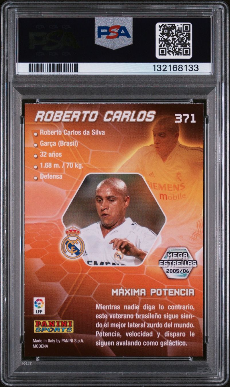 Panini Carte collezionabili: 2005 PANINI MEGACRACKS ROBERTO CARLOS PSA 9 – Usato da St. Gallen venduto da Matrix023 1