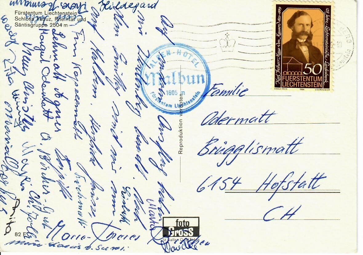 Cartoline postali: Liechtenstein – Usato da Hochdorf venduto da Ziegel-16 1