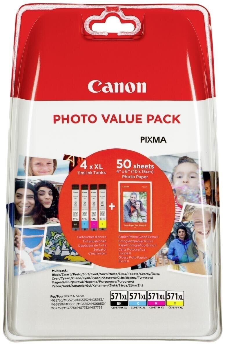 Canon Cartucce per stampanti & toner: CLI-571XLBK  + CLI-571XLC + CLI-571XLM + CLI-571XLY Patronen – Nuovo e nell'imballaggio originale da Glattbrugg venduto da copytron