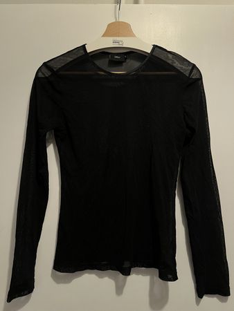 Schwarzes Meshtop, transparent, InWear