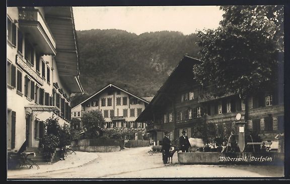 Ansichtskarten: AK Wilderswil, Dorfplatz – Gebraucht aus Berlin von bartko-reher