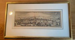 Kupferstich von Merian,  Rahmen vergoldet