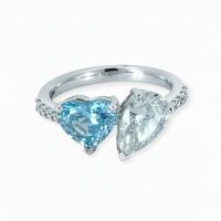 Labor-Diamant-Ring 14k Weissgold 2.82tcw