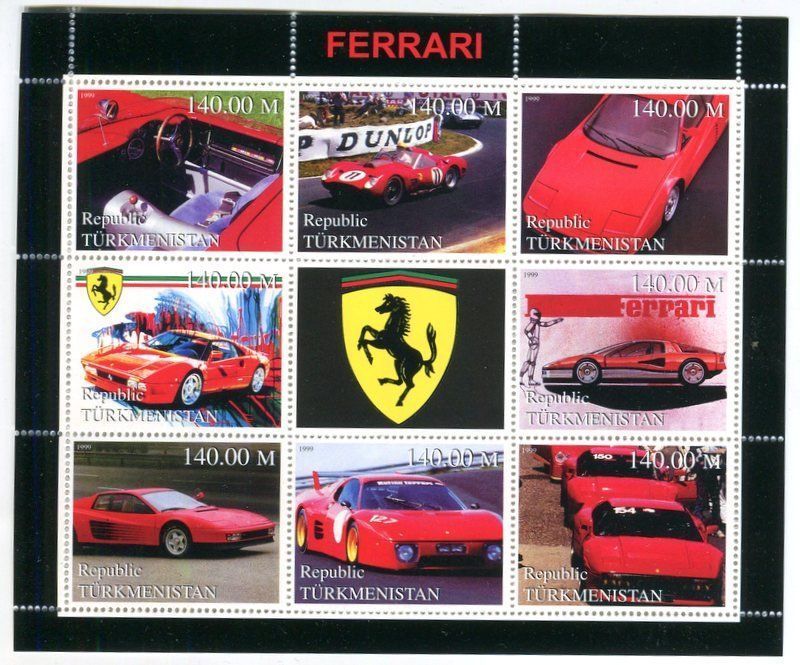 Tutti i francobolli: Block "Ferrari". Turkmenistan – Nuovo e nell'imballaggio originale da Basel venduto da Butsch5