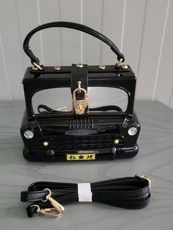 Borsa a forma di taxi inglese,nera,nuova,