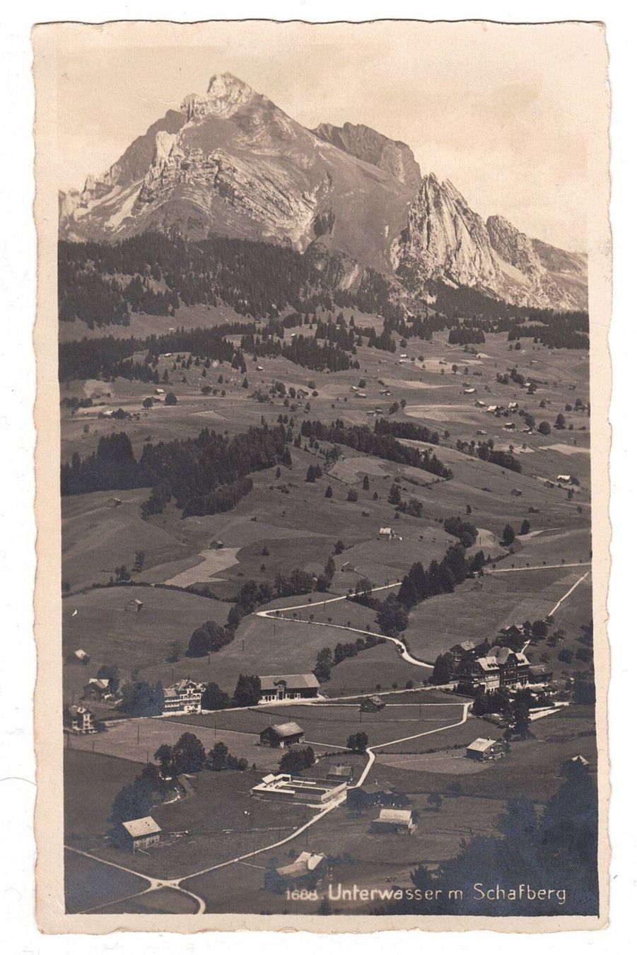 Cartoline postali: 1926 Unterwasser m. Schafberg – Usato da Kreuzlingen venduto da Koi4