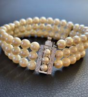 750 Weiss Gold Perlen Armband 18 Karat