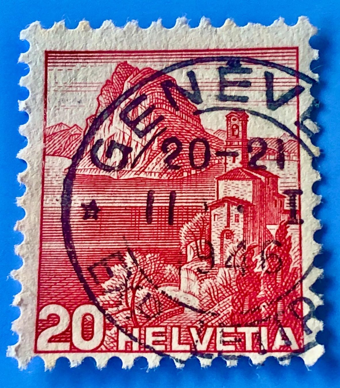 Tutti i francobolli: Nr.215 Landschaftsbilder Stempel  Geneve  – Usato da Aarau venduto da Billa007